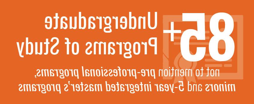 More than 80 undergraduate program of study, not to mention pre-professional programs, minors and 3-2 master's programs